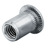 Blind rivet nuts and screws GO-NUT knurled round shank blind rivet nuts flat head galvanized steel