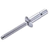 High-strength blind rivet M-LOCK pan head with grooved aluminum mandrel